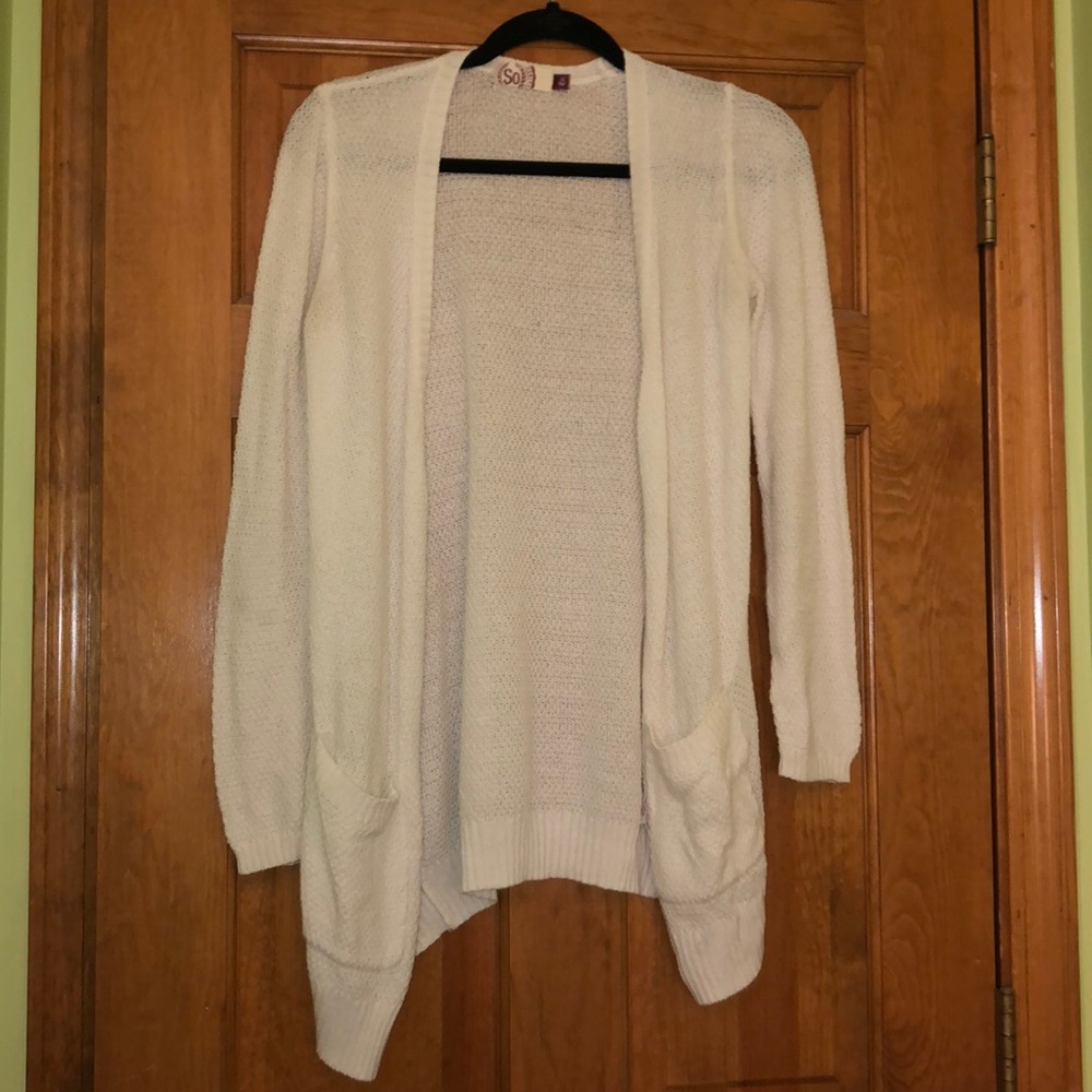 white cardigan